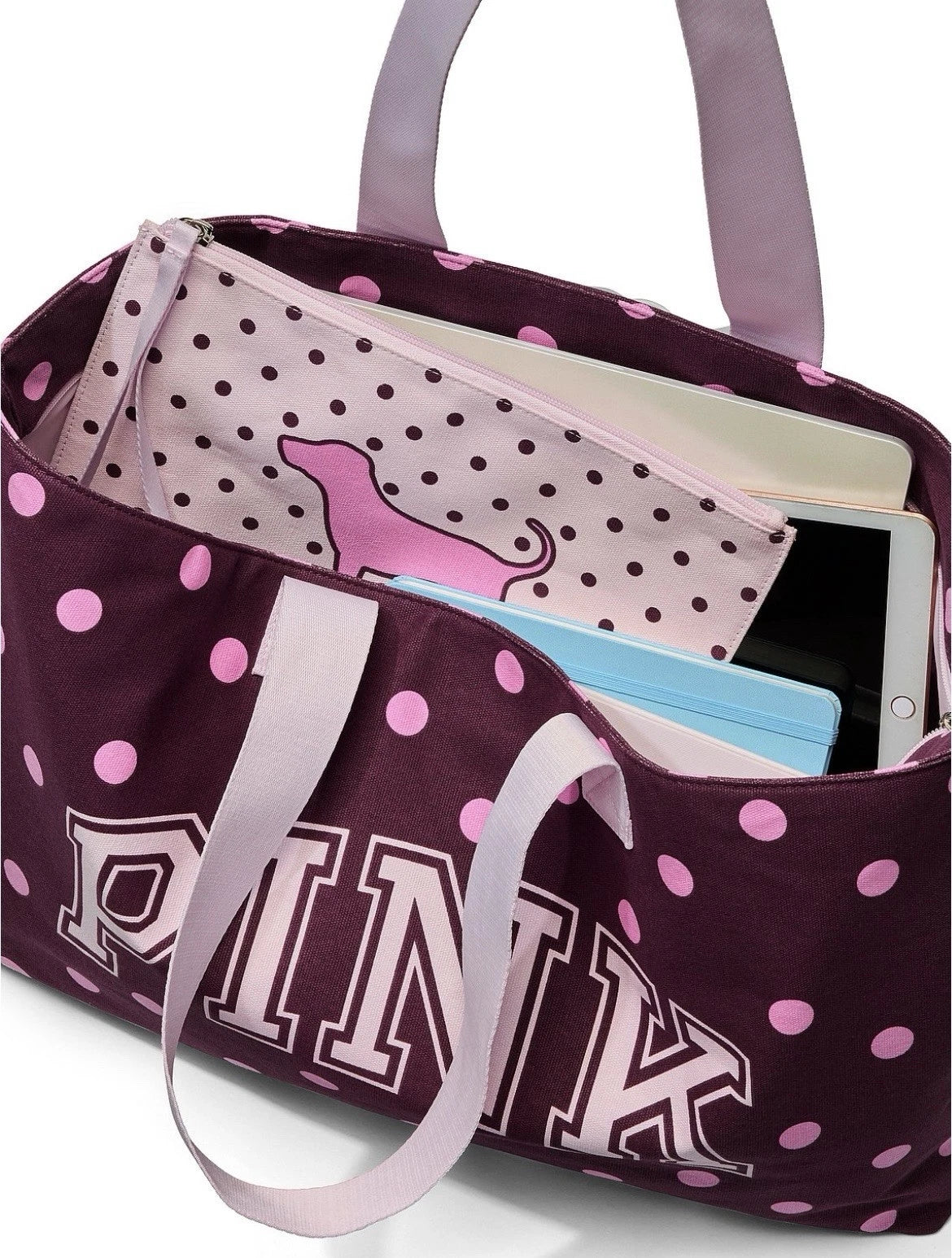 Victoria's Secret PINK tinklinio krepšio ir dėklo paplūdimio rinkinys