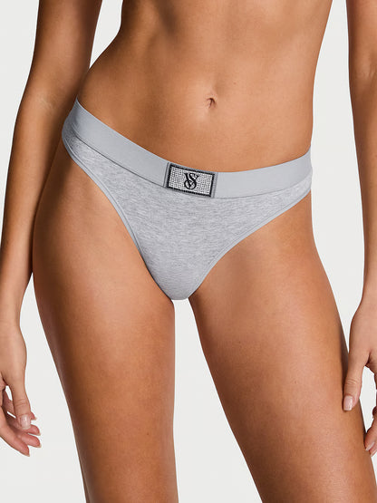 Victoria's Secret Logo Cotton Shine Patch Thong stringi