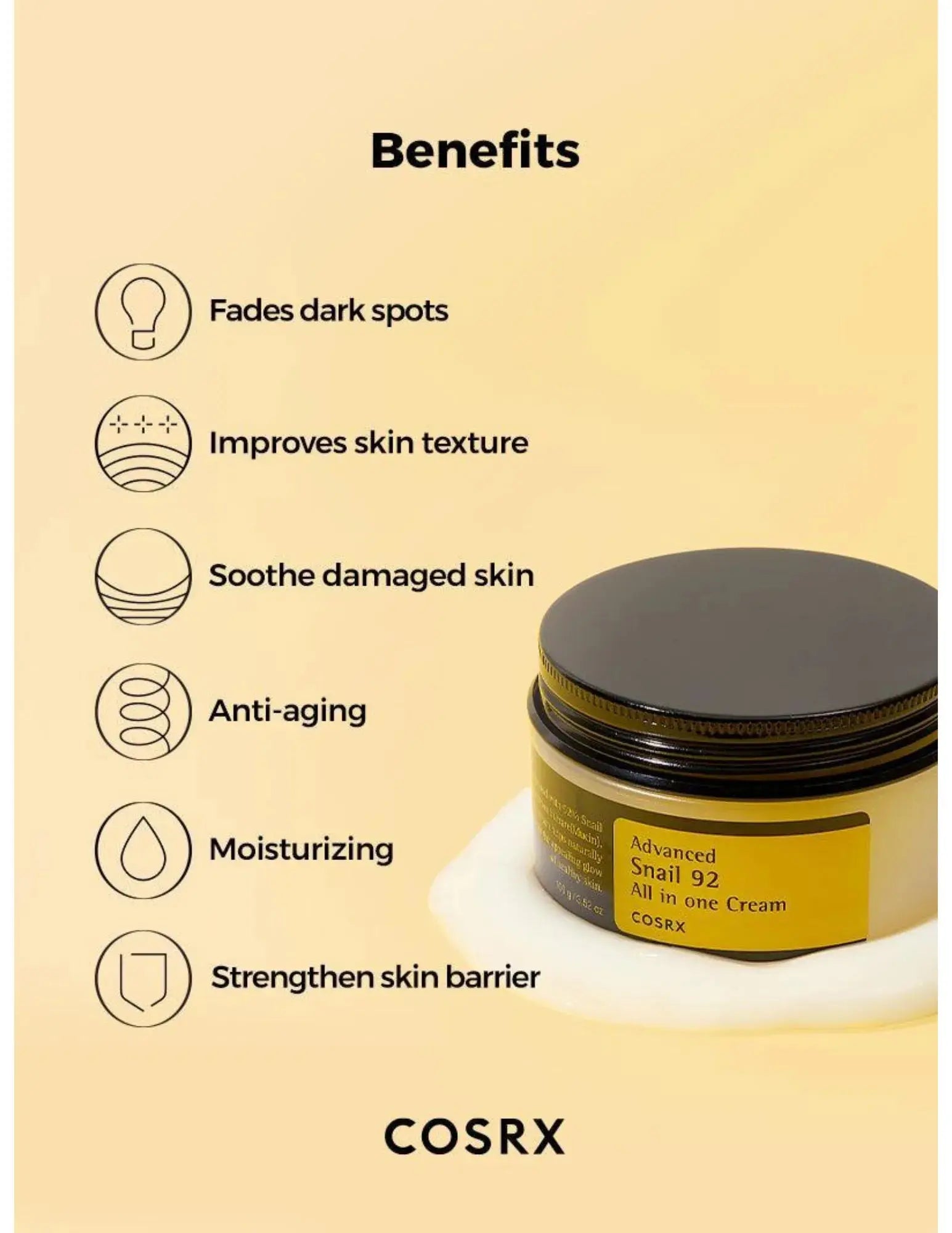 Advanced Snail 92 All In One Cream sejas krēms ar gliemežu mucīnu – COSRX