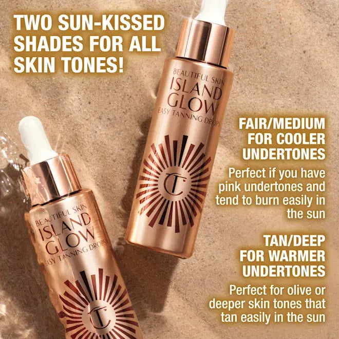 SKIN ISLAND GLOW paštonējošie pilieni ( 2 toņi ) – Charlotte Tilbury