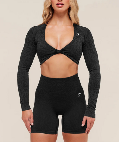 Adapt Animal crop - tops ar garām piedurknēm – gymshark
