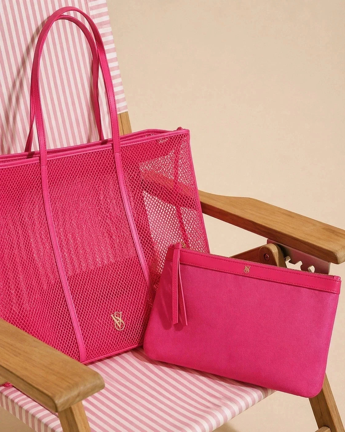 Victoria's Secret Mesh Tote and Pouch Set